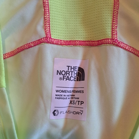 North Face women's size XS Neon Yellow FlashDry short sleeve shirt, EUC - Picture 2 of 5